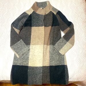 Max studio plaid wool coat